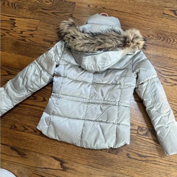Andrew Marc Silver champaine Puffer Jacket with real Fur Hood down jacket - Picture 4 of 8